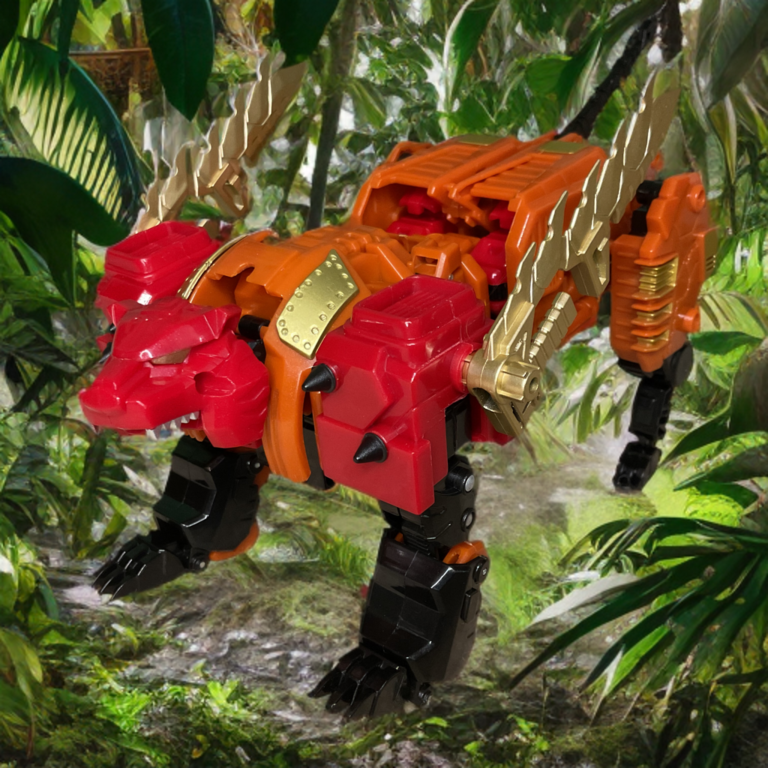Rampage (Tigris) tiger beast mode and robot transformation from Jinbao Predaking combiner, forming the right arm.