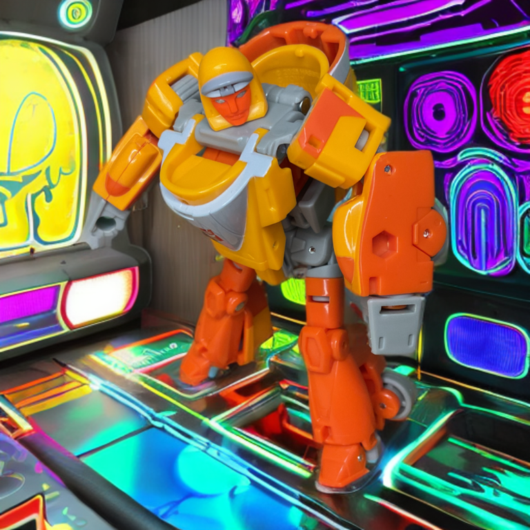 Side profile of Retro G1 Deluxe Autobot Wheelie action figure.