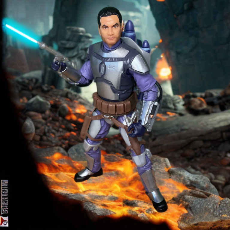 Close-up of Jango Fett Black Series 2026 updated face sculpt showing Temuera Morrison likeness.