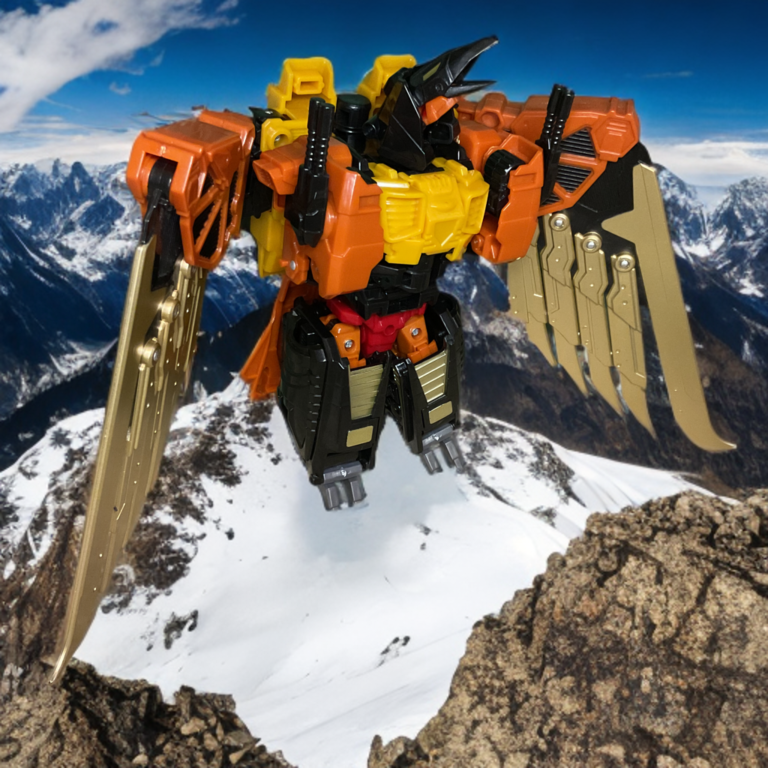 Divebomb (Talon) eagle beast mode with wide wingspan and robot form from Jinbao Predaking – left arm and wings component.