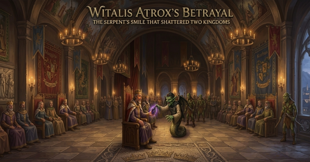 Leia mais sobre o artigo Witalis Atrox’s Betrayal: The Serpent’s Smile That Shattered Two Kingdoms