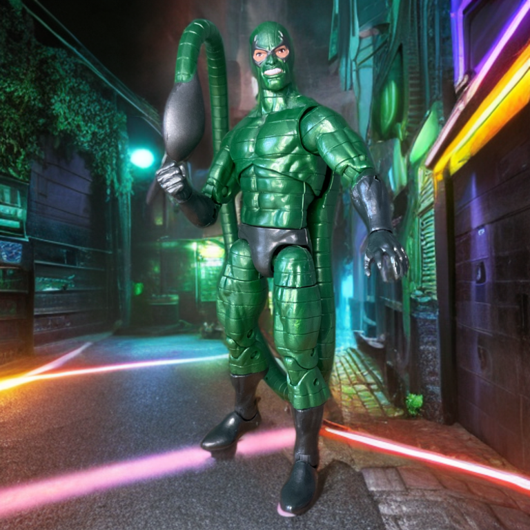 Scorpion action figure showing his rage and tail weapon as a member of the Insidious Six.