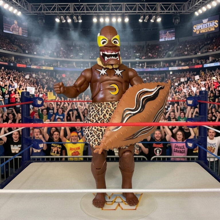 Kamala action figure portraying the terrifying 6'7" 400-pound barefoot monster heel.