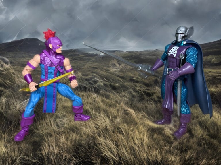Dreadknight power lance clashing with Hawkeye bow.
