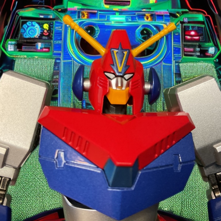 Close-up on the stoic head sculpt of the Combattler V action figure, highlighting the painted yellow antennas and clear visor eyes.