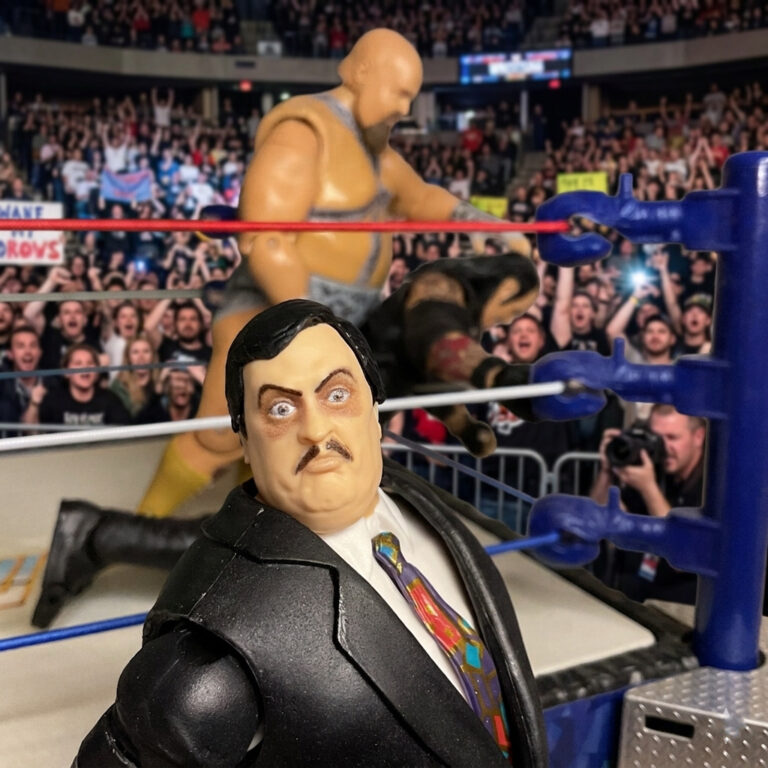 Action figure moment capturing the Shockwave of Slop.