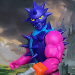 Spikor action figure from Masters of the Universe Origins Cartoon Collection, showcasing his spiked armor and mace hand. Fantasy Action Figures.