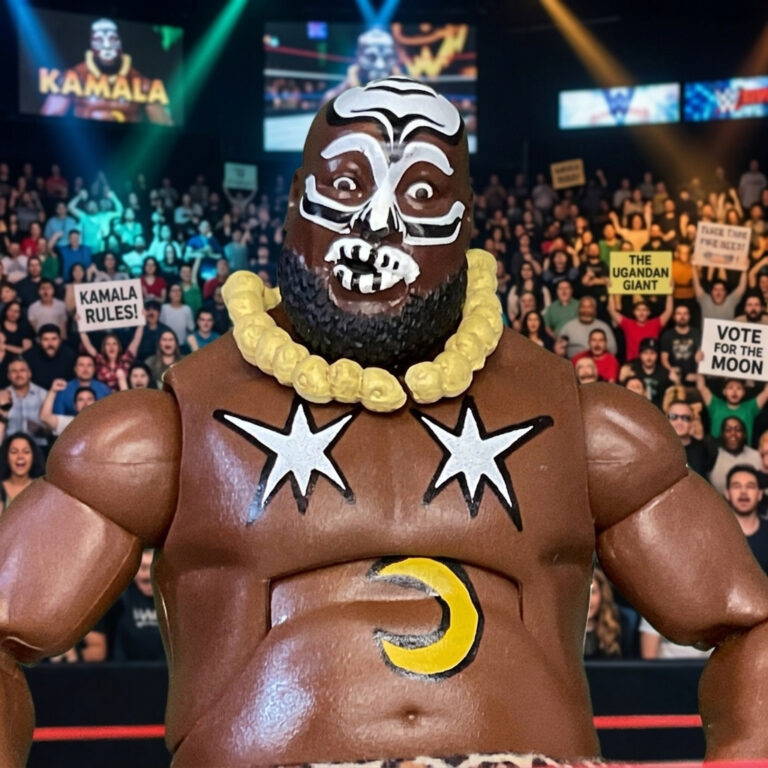 Kamala the Ugandan Giant action figure showcasing his iconic face and body paint.