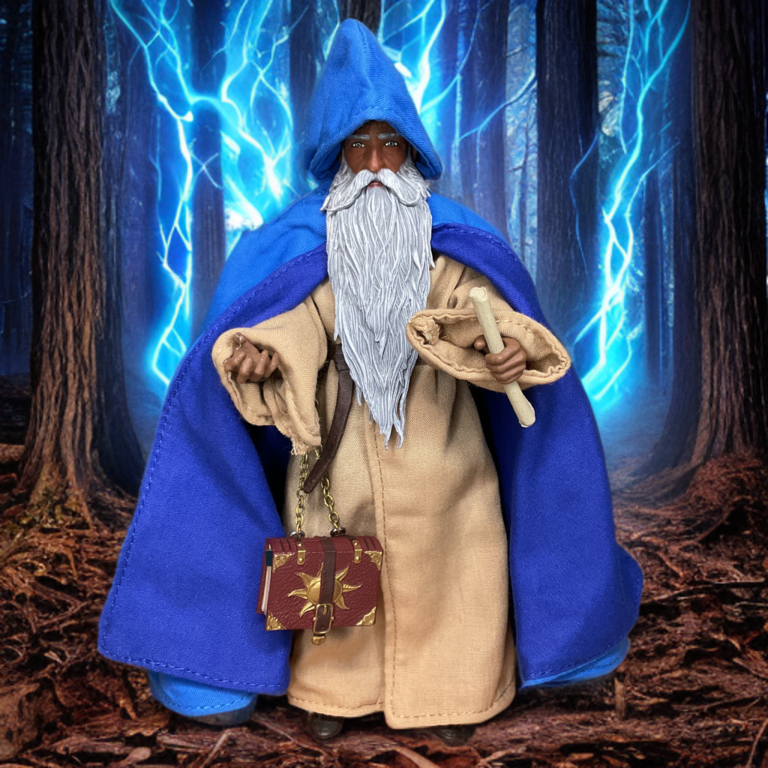 Close-up of the Samir Scrollwarder figure showing his traveling gear and weathered boots.