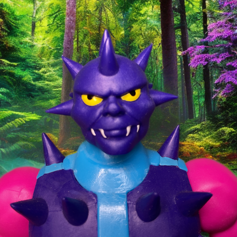 Close-up of Spikor’s spiked armor on the MOTU Origins Cartoon Collection figure.