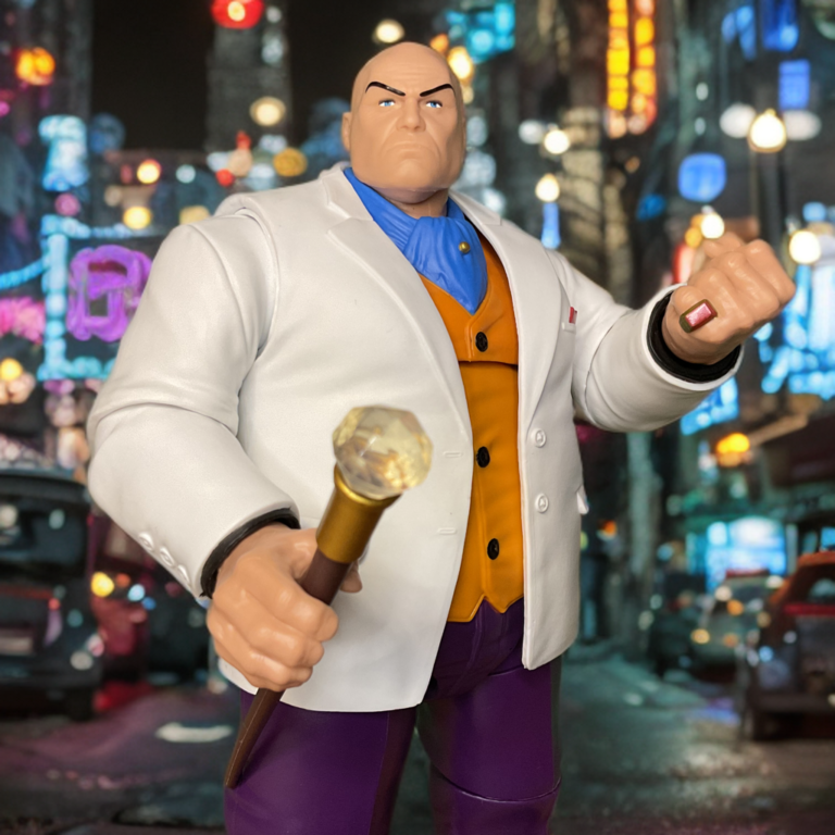 Kingpin action figure as criminal mastermind.