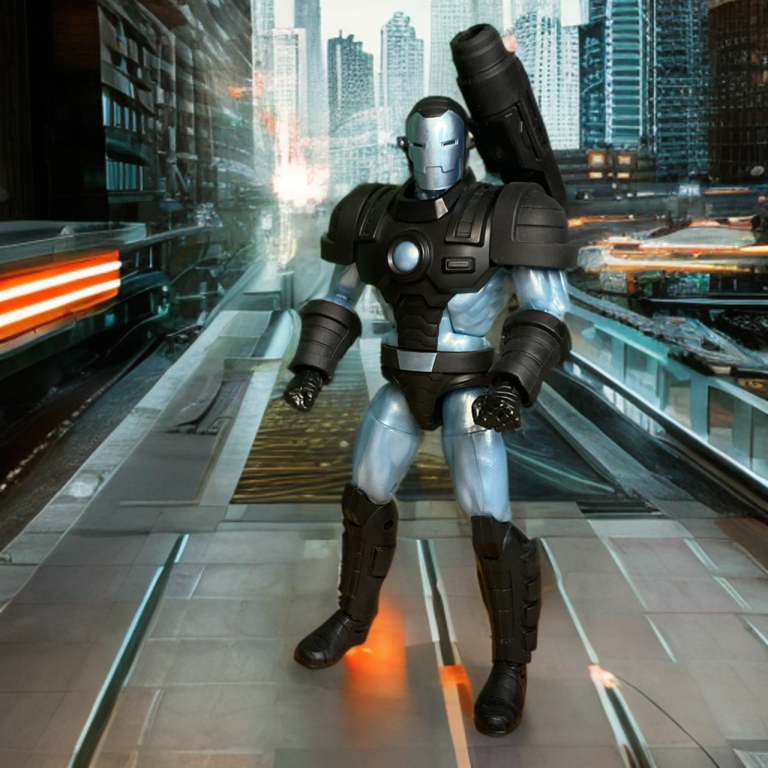 War Machine action figure showcasing heavy artillery loadout.