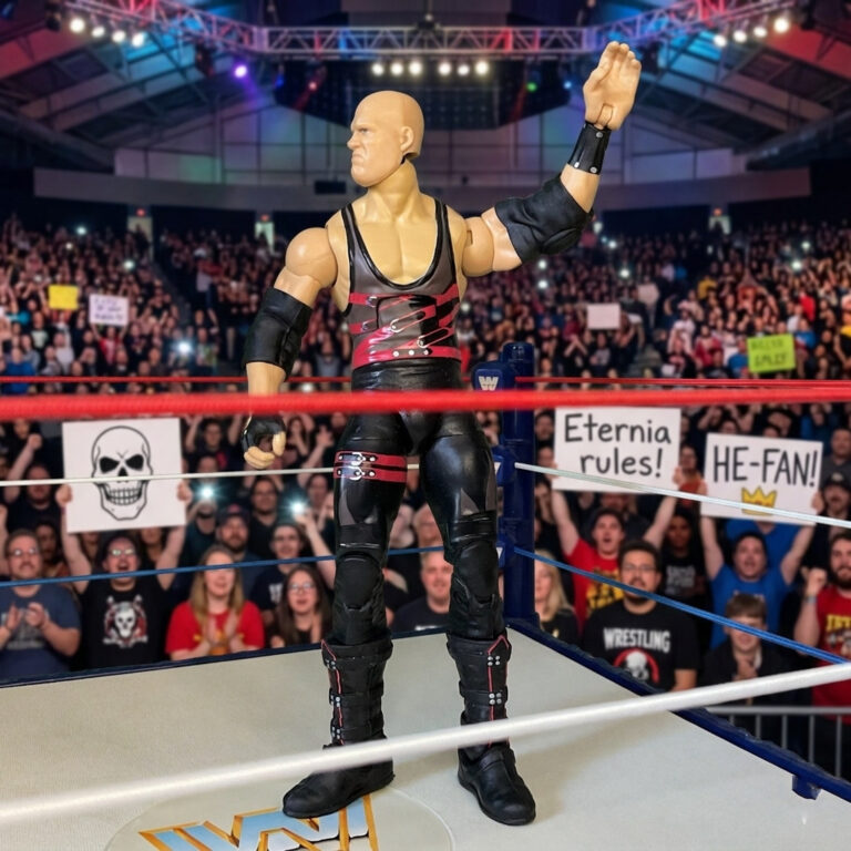 Fantasy Action Figures scene of bald Kane delivering his devastating Chokeslam.