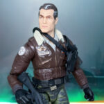 Close-up of General Hawk action figure's face highlighting his dark brown hair.