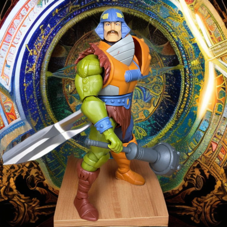 MOTU Origins 200X Man-At-Arms posed as Royal General and Master Inventor.