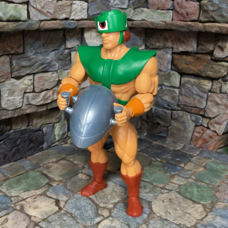 Side profile of the Filmation-style Tri-Klops action figure from Mattel Origins.