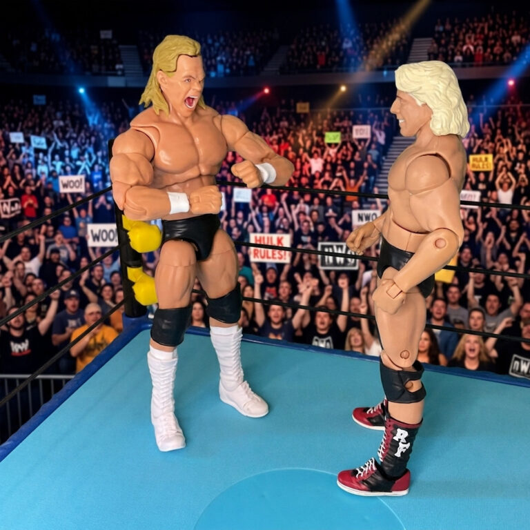 Fantasy Action Figures diorama of Lex Luger vs Ric Flair.