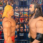 Fantasy Action Figures diorama of the notorious Bruiser Brody vs Lex Luger steel cage disaster at War Memorial Auditorium in 1987.