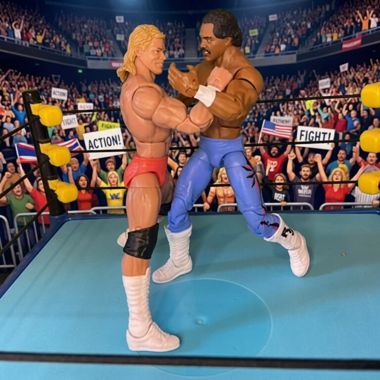 Lex Luger action figure in a hard-hitting match with Ron Simmons.