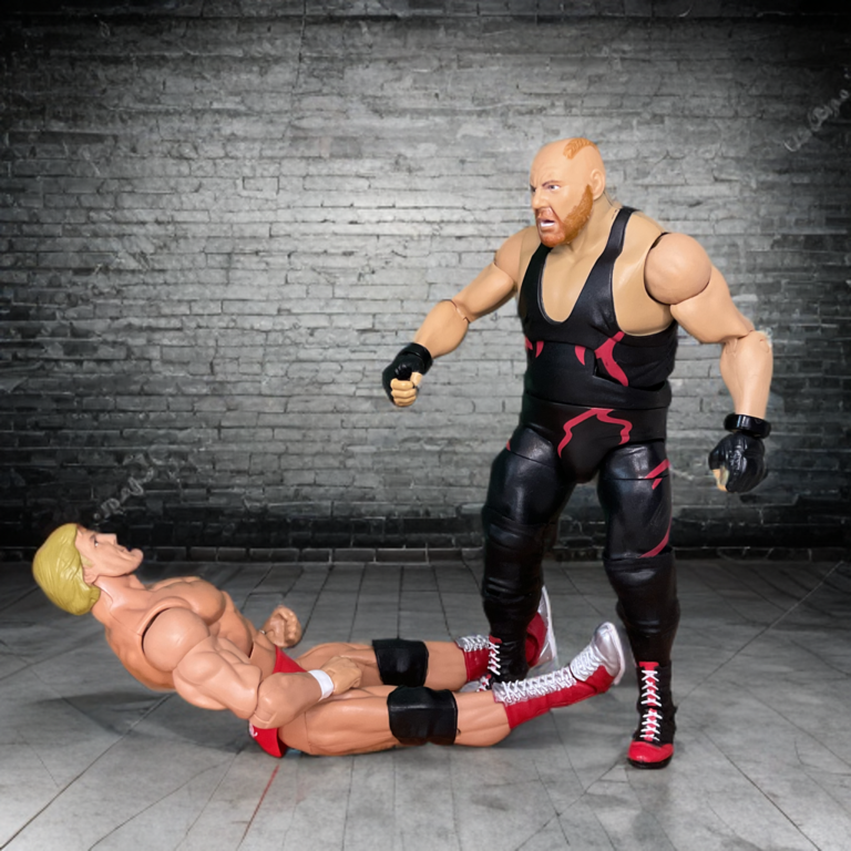 Vader action figure slapping Paul Orndorff, recreating the moment the backstage fight began.