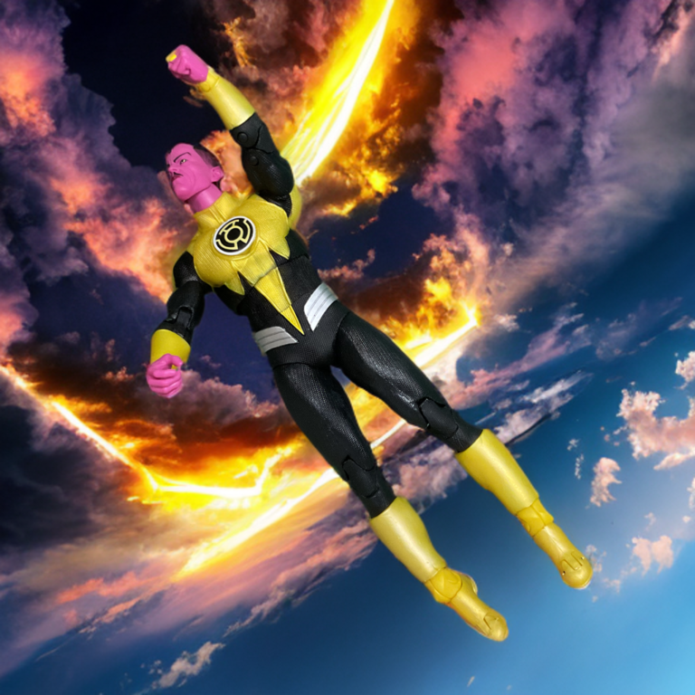 Sinestro action figure with ring hand extended forward in a power pose.