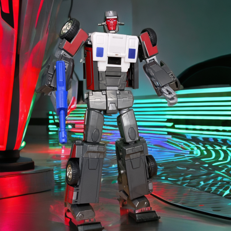 DX9 Henry action figure dynamically lunging forward while brandishing his twin silver scatter-shot blasters.