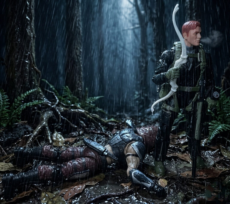 Zartan posing as Ripcord G.I. Joe action figure after the identity theft.